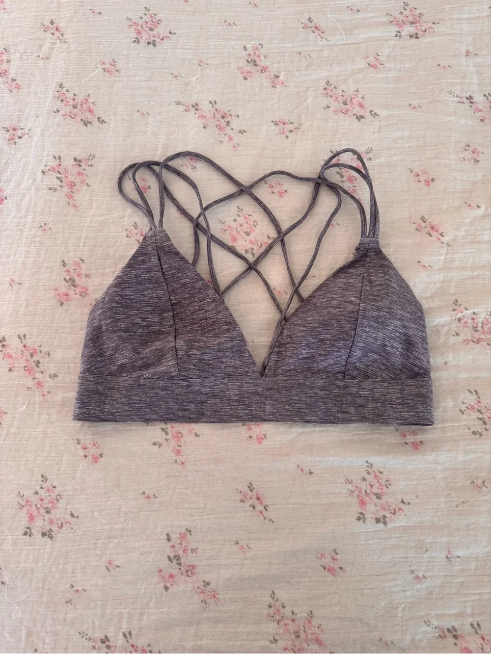 Lorna Jane Heathered Charcoal Strappy Sports Bralette - Picture 4 of 4